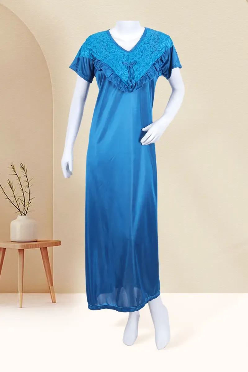 Polyester Solid Nighty for Women