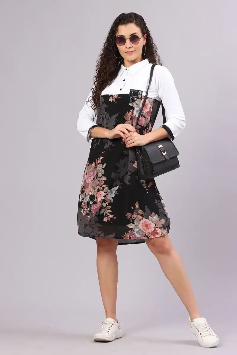 Women's Georgette Midi Dress 016458BLA40