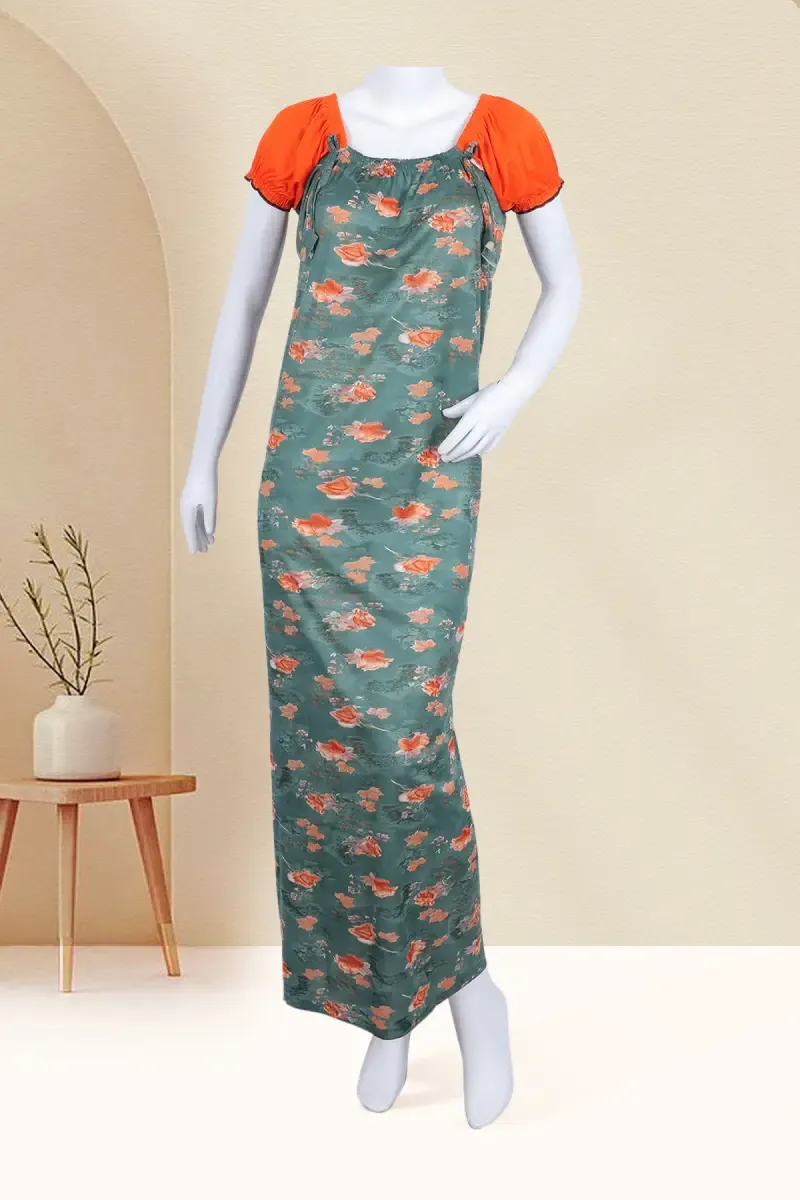 Polyester Floral Printed Nighty for Women 016459LIGGREFRESIZ2