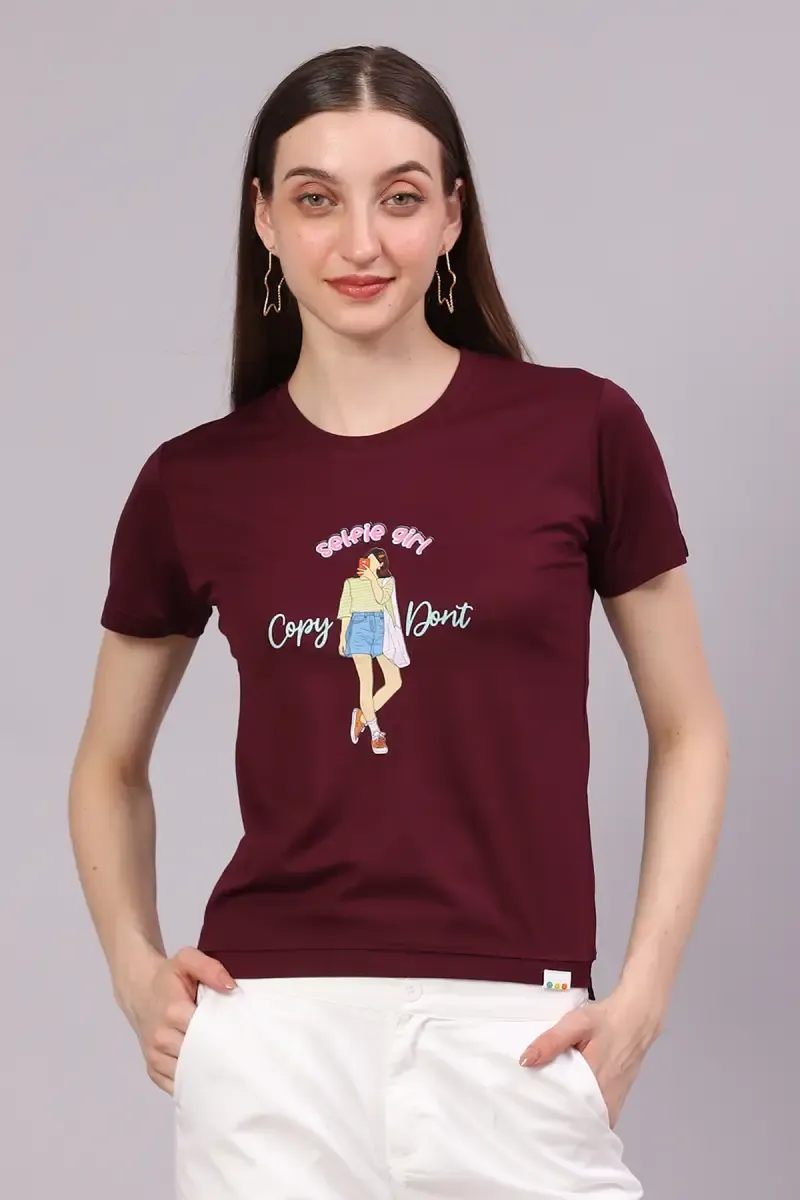 Cotton Lycra Graphic Printed T-Shirt for Women 016485XXLWIN
