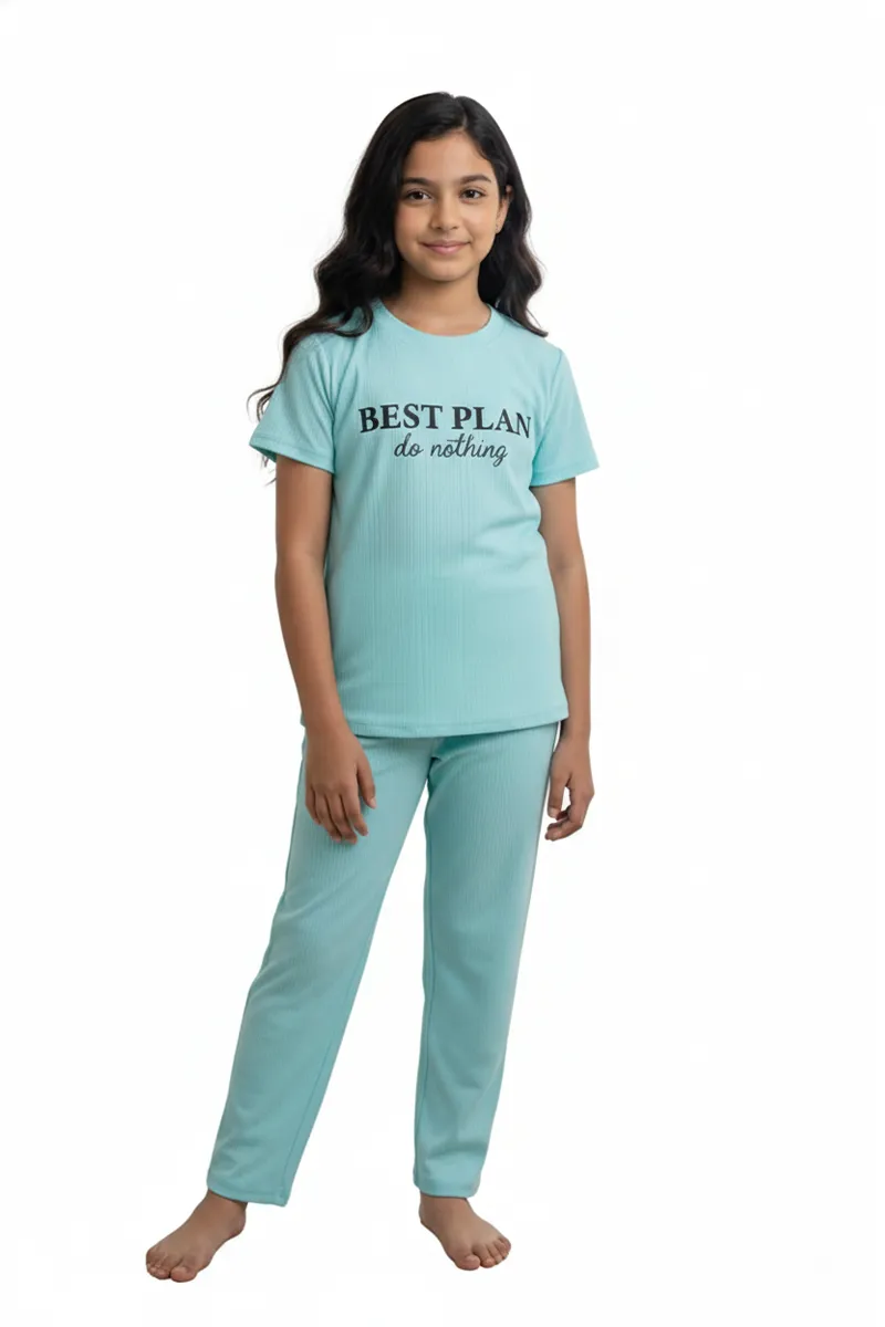 Girl's Polyester Printed Pyjama Set  016505LIGGRE131YRS