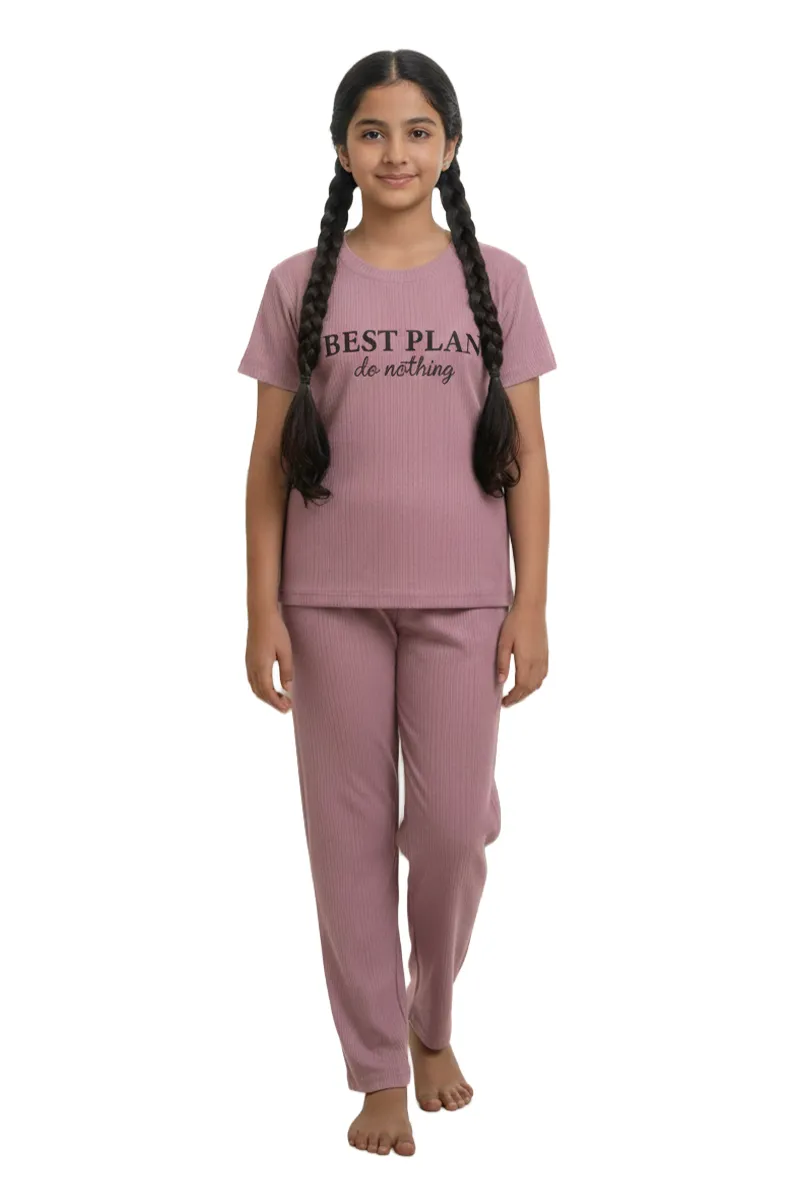 Girl's Polyester Printed Pyjama Set 016505MAU131YRS
