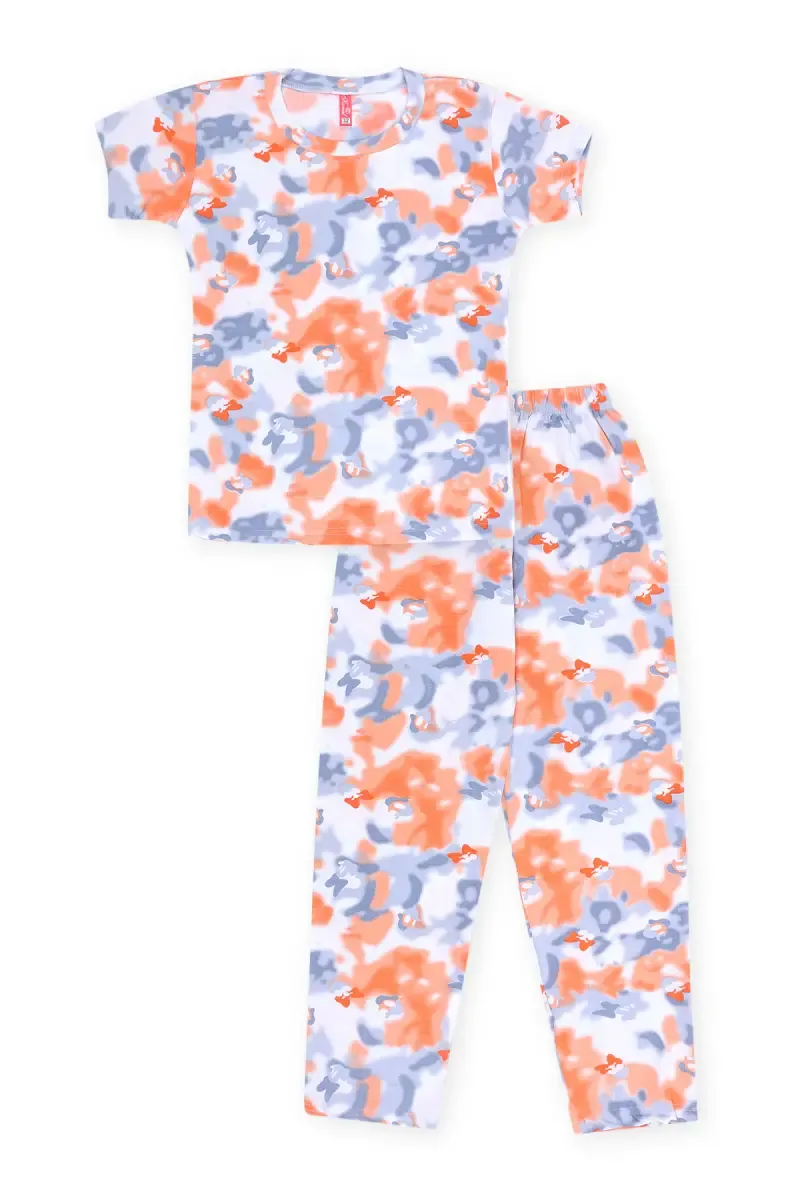 Girl's Polyester Tie & Dye Pyjama Set 016514ORA151YRS