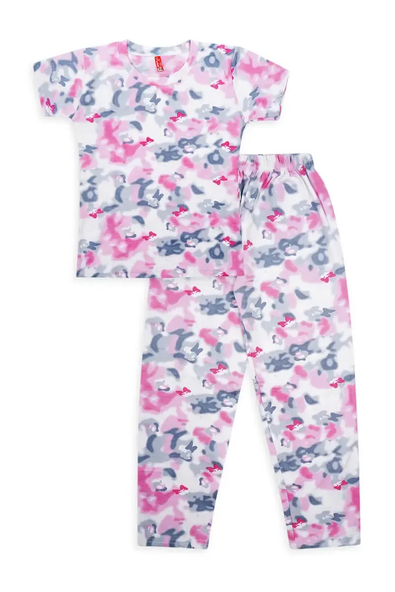 Girl's Polyester Tie & Dye Pyjama Set 016514PIN78YRS