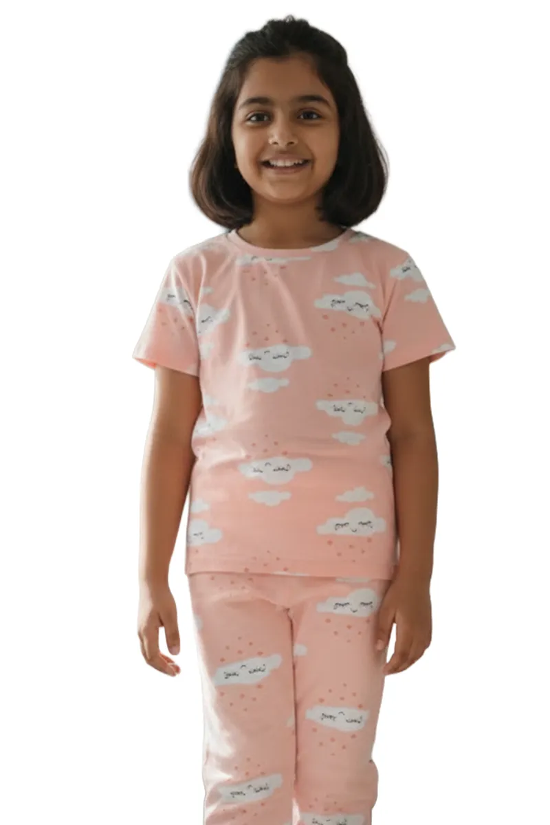 Girl's Polyester Printed Pyjama Set 016516LIGORA910YRS