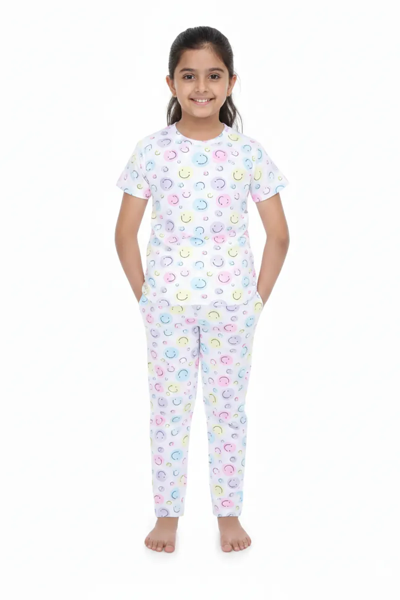 Girl's Polyester Conversational Printed Pyjama Set  016518PEA131YRS