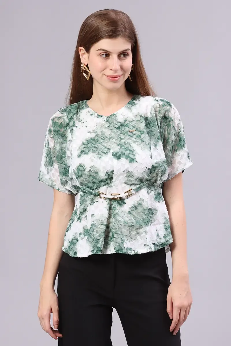 Georgette Abstract Printed Top for Women