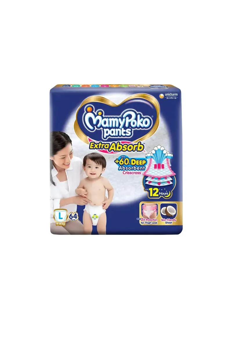 MamyPoko Pants Extra Absorb Baby Diapers,64 Pcs - Large