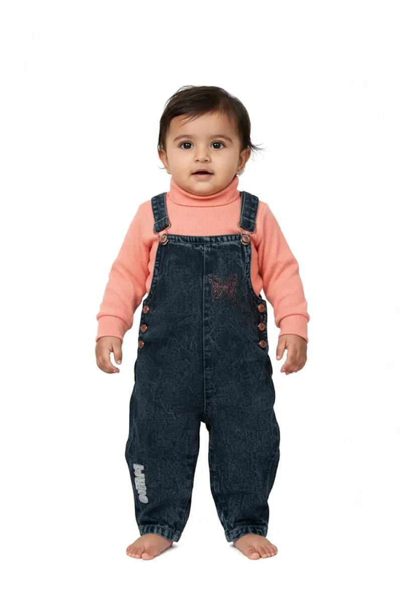 Corduroy T-shirt with Dungaree for Just Born Girl (2-Pcs Set) 016635PEA612