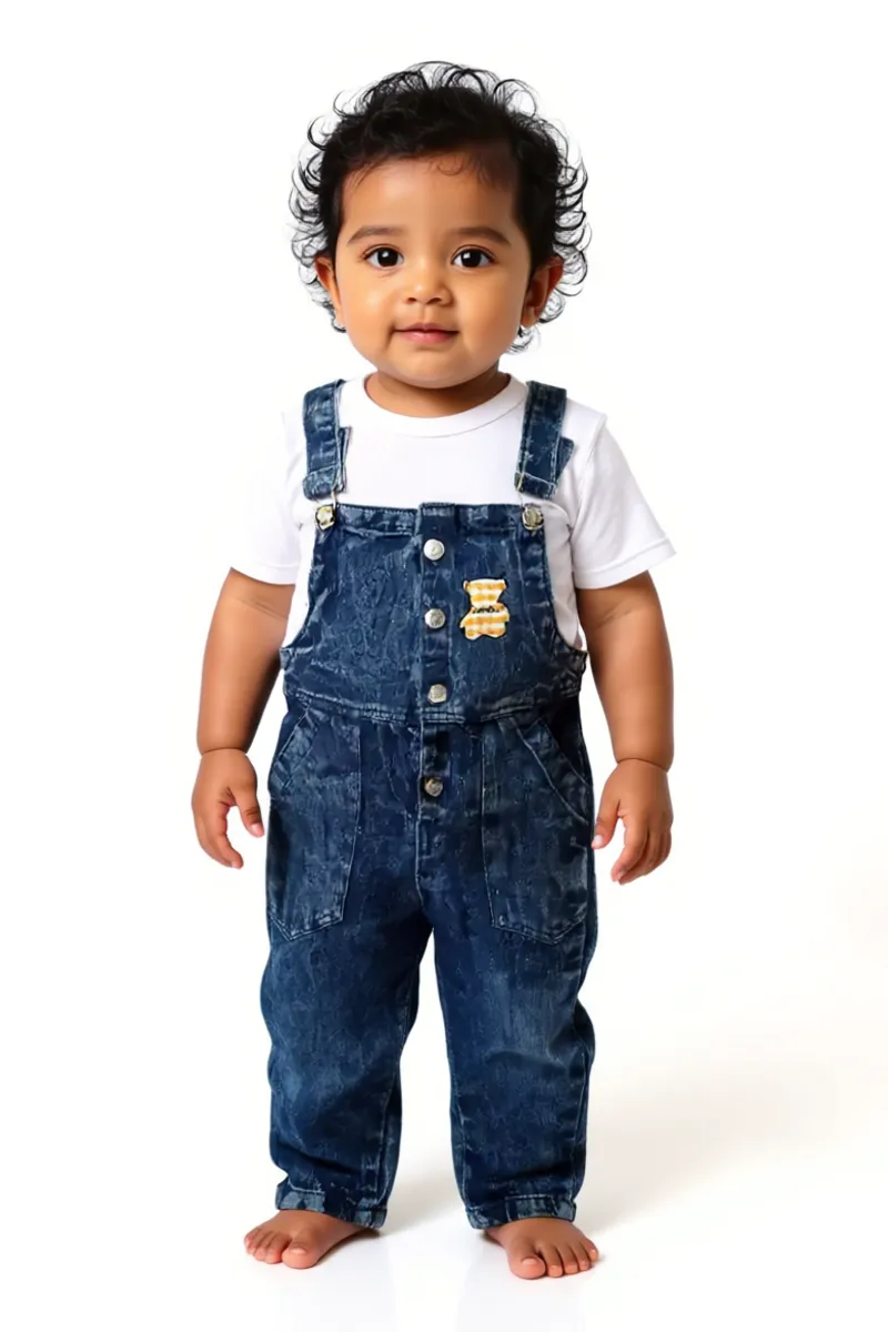 T-shirt with Dungaree Set for Just Born Girl (2-Pcs Set)