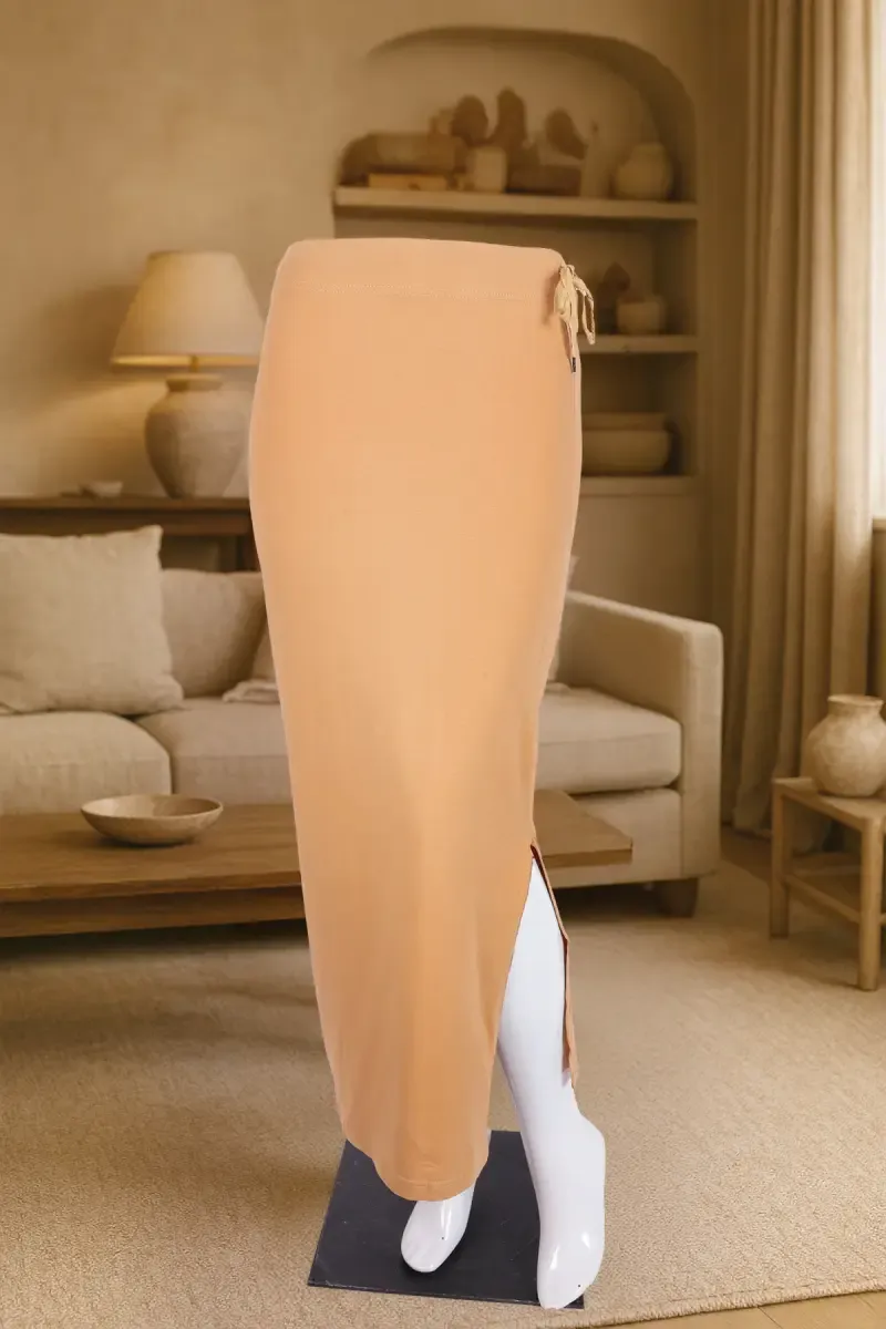 Cotton Lycra Solid Saree Shapewear for Women 016690BEIXXL