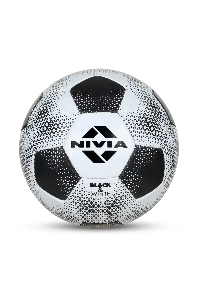 Nivia Black & White Synthetic Rubber Football - Size 4