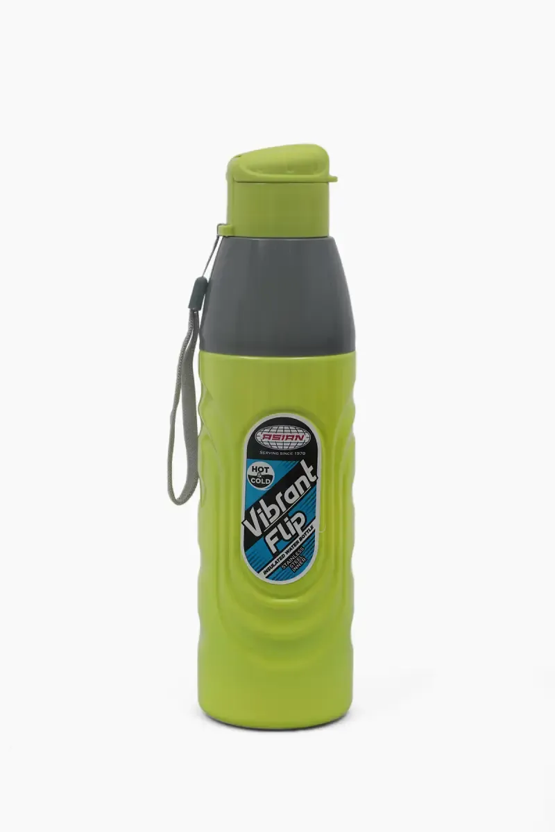 Asian Plastic & Stainless Steel Vibrant Flip Water Bottle - 700 ml