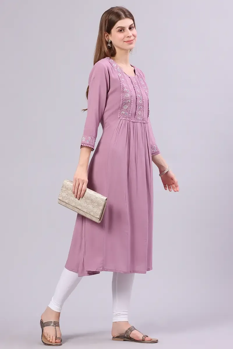 Cotton Embroidered Kurta for Women  016764LDUSPIN