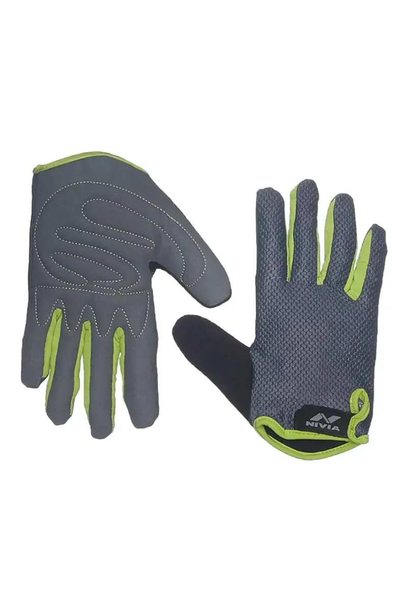 Nivia Cross Unisex Gloves Pack of 1 (Grey/ Green - Large)