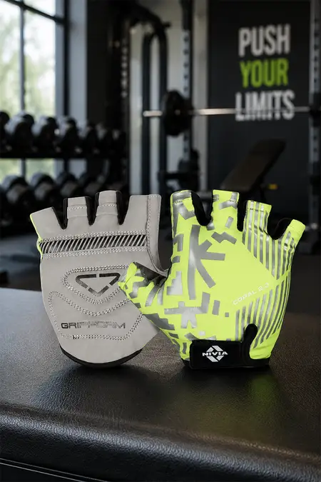 Nivia Coral Gym Gloves (Green, pack of 1) - Large