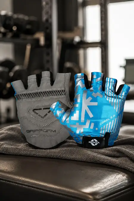 Nivia Coral Gym Gloves (Blue, pack of 1) - Medium 016804MEDBLU
