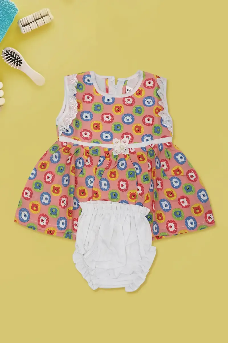Baby Girl's Printed Frock with Panty Set (2-Pcs Set) 016825PIN01M