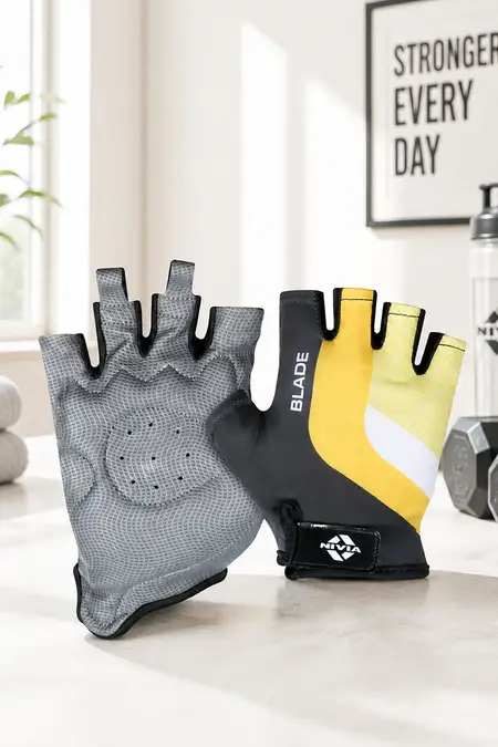 Nivia Blade Fitness & Sports Unisex Gloves (Yellow, pack of 1) - Small 016836SMAYEL