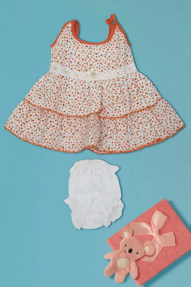 Baby Girl's Cotton Frock with Panty Set (2-Pcs Set) 016837ORA13M