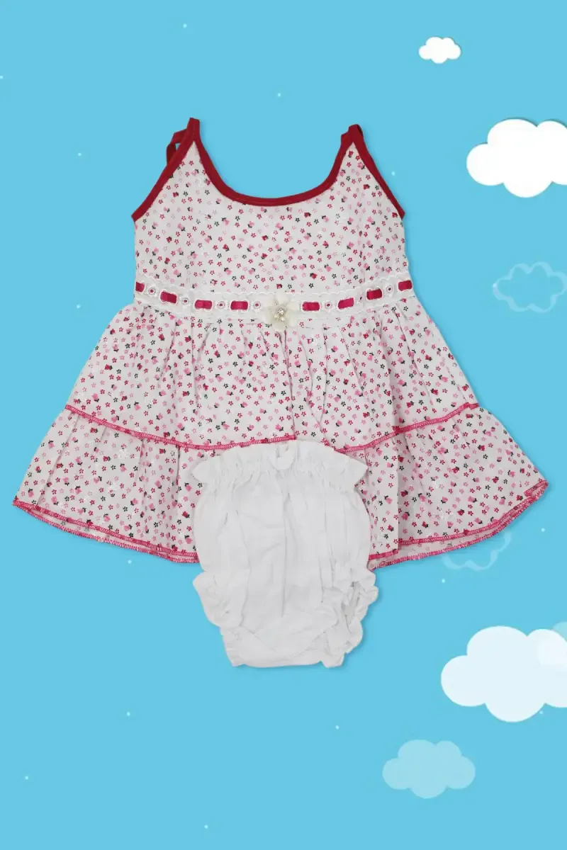 Baby Girl's Cotton Frock with Panty Set (2-Pcs Set) 016837PIN01M