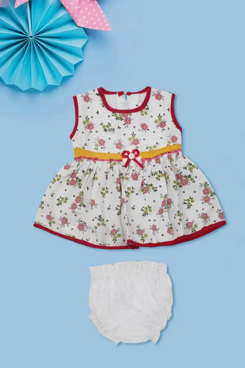 Just Born Girl's Floral Printed Dress with Panty Set (2-Pcs Set) 016842PIN01M