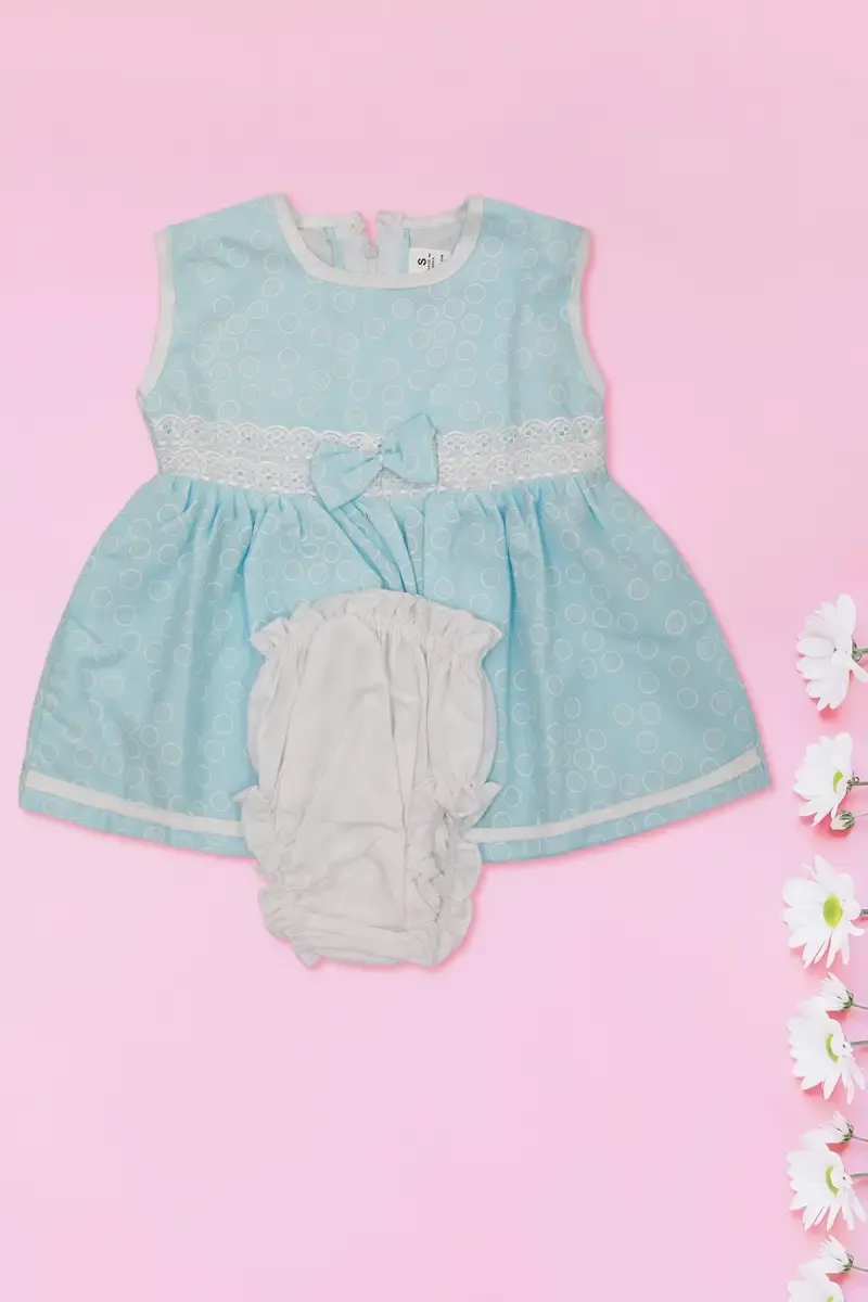 Cotton Dress with Panty Set for Baby Girl (2-Pcs Set) 016843BABBLU01M