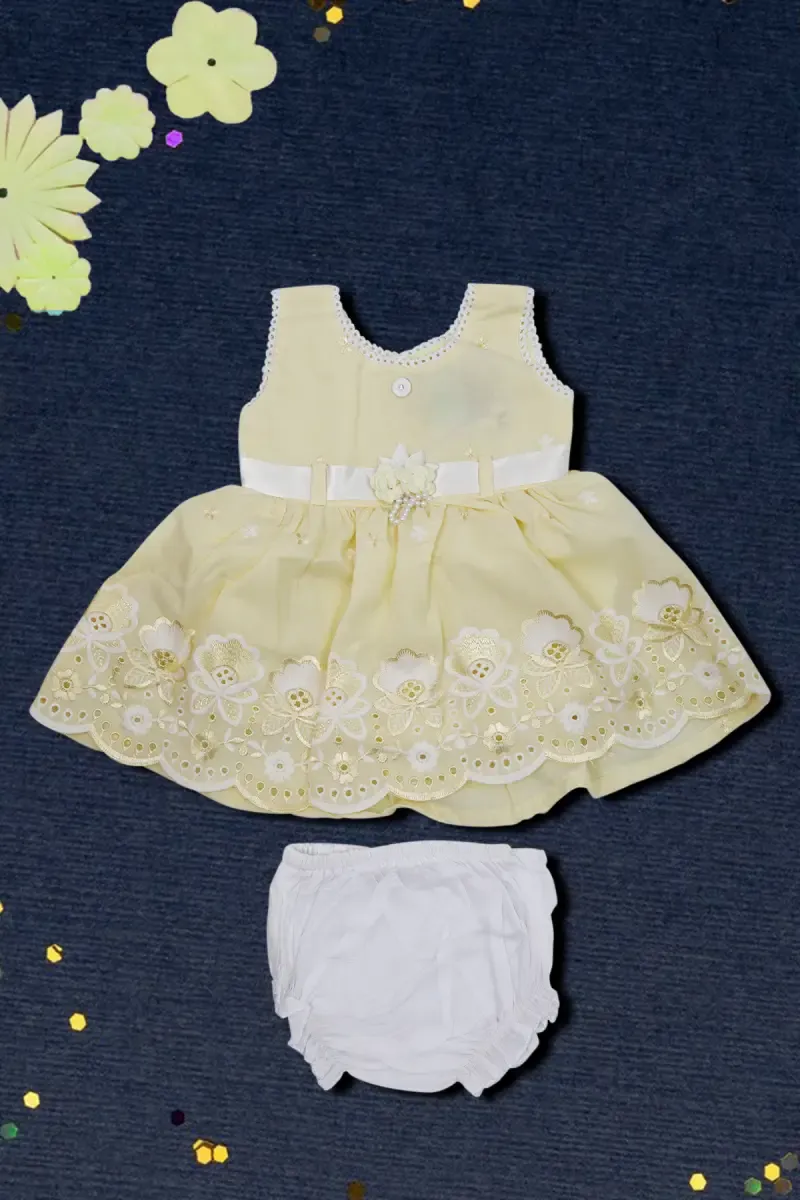 Embroidered Frock with Panty Set for Baby Girl (2-Pcs Set)