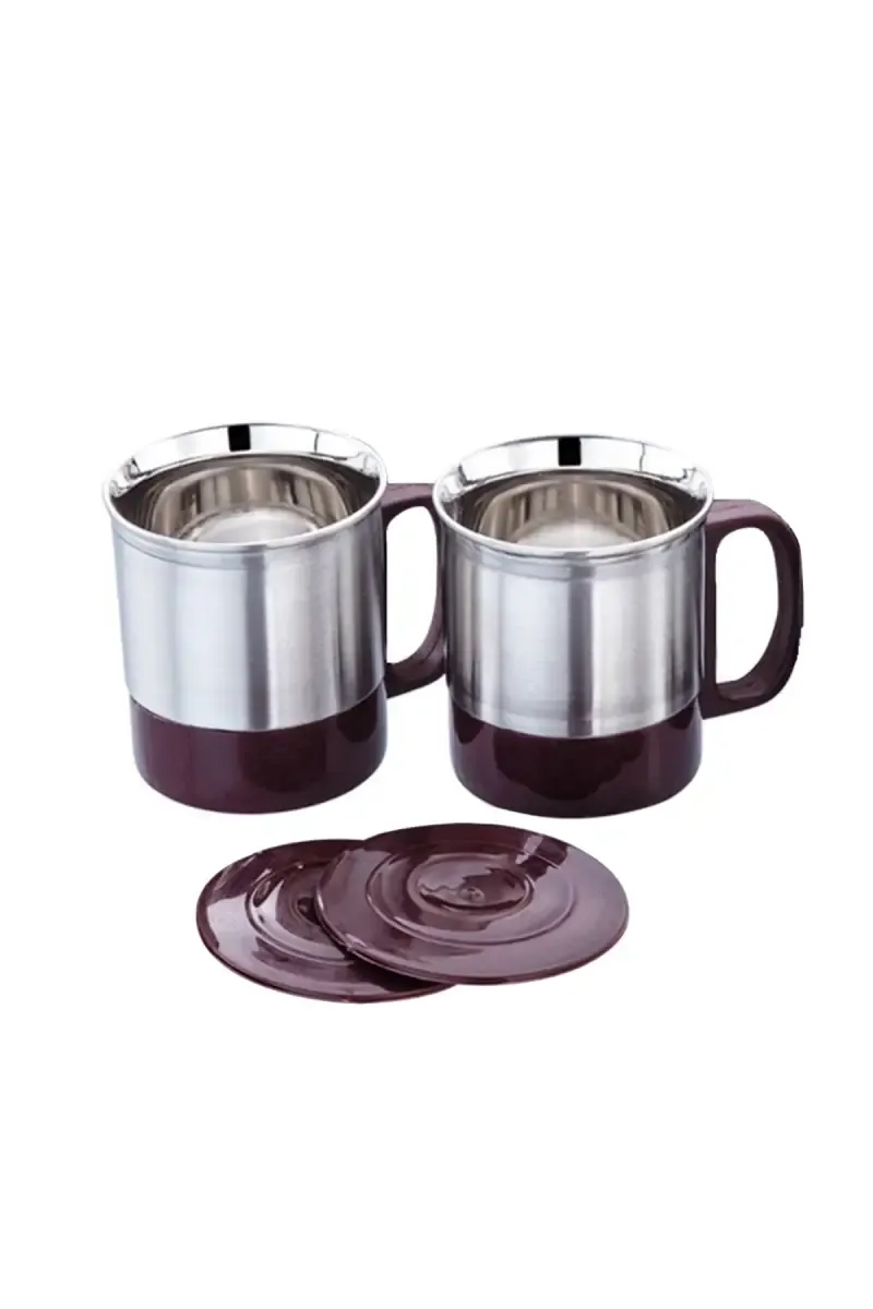 Expresso Plastic & Stainless Steel Mug Set - 150ml (each)