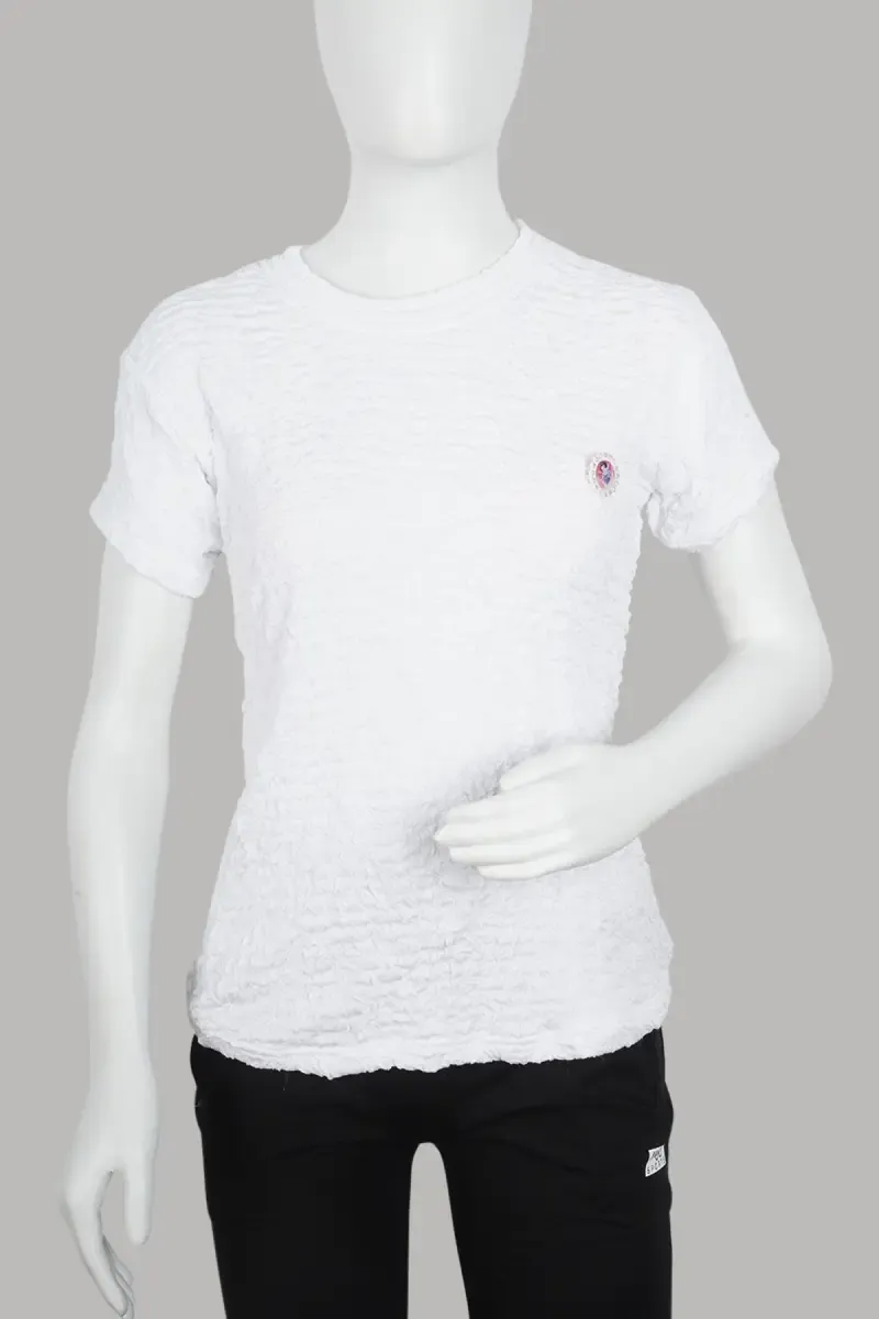 Cotton Lycra Solid T-Shirt for Women 016874XXLWHI