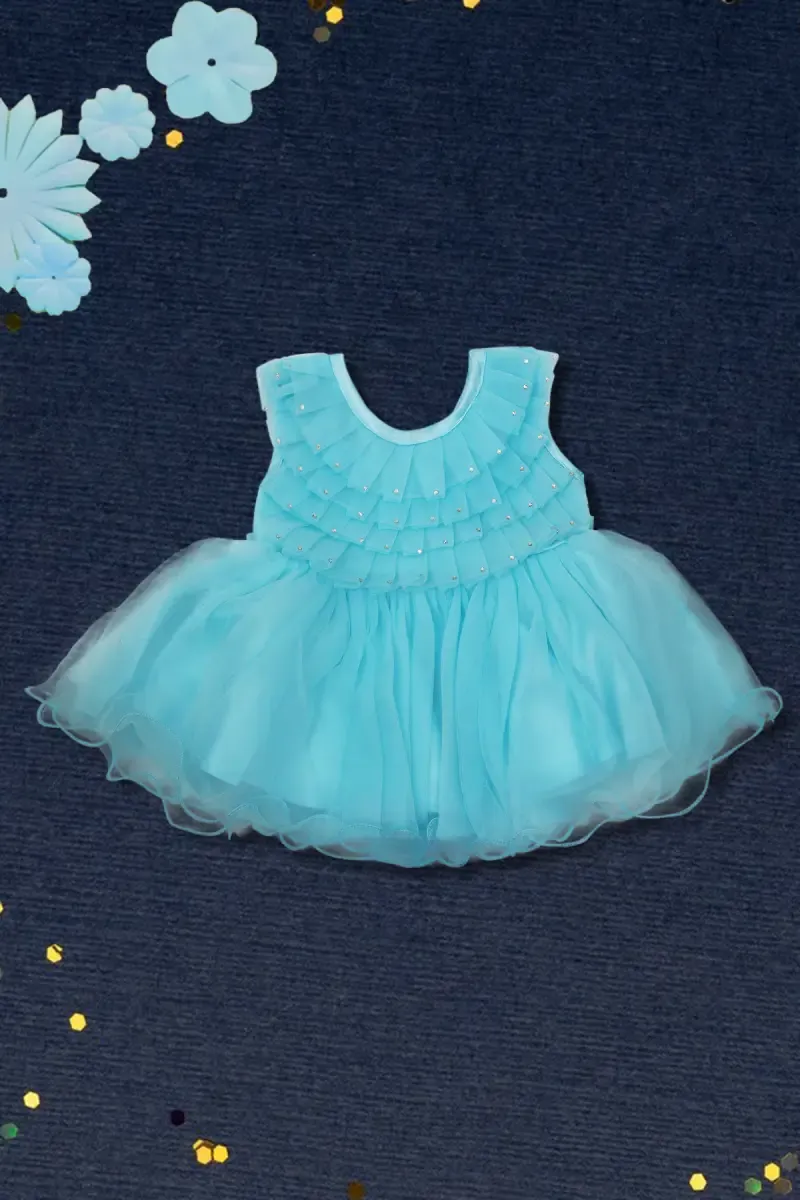 Baby Girl's Netted Frock  016921SKYBLU01M