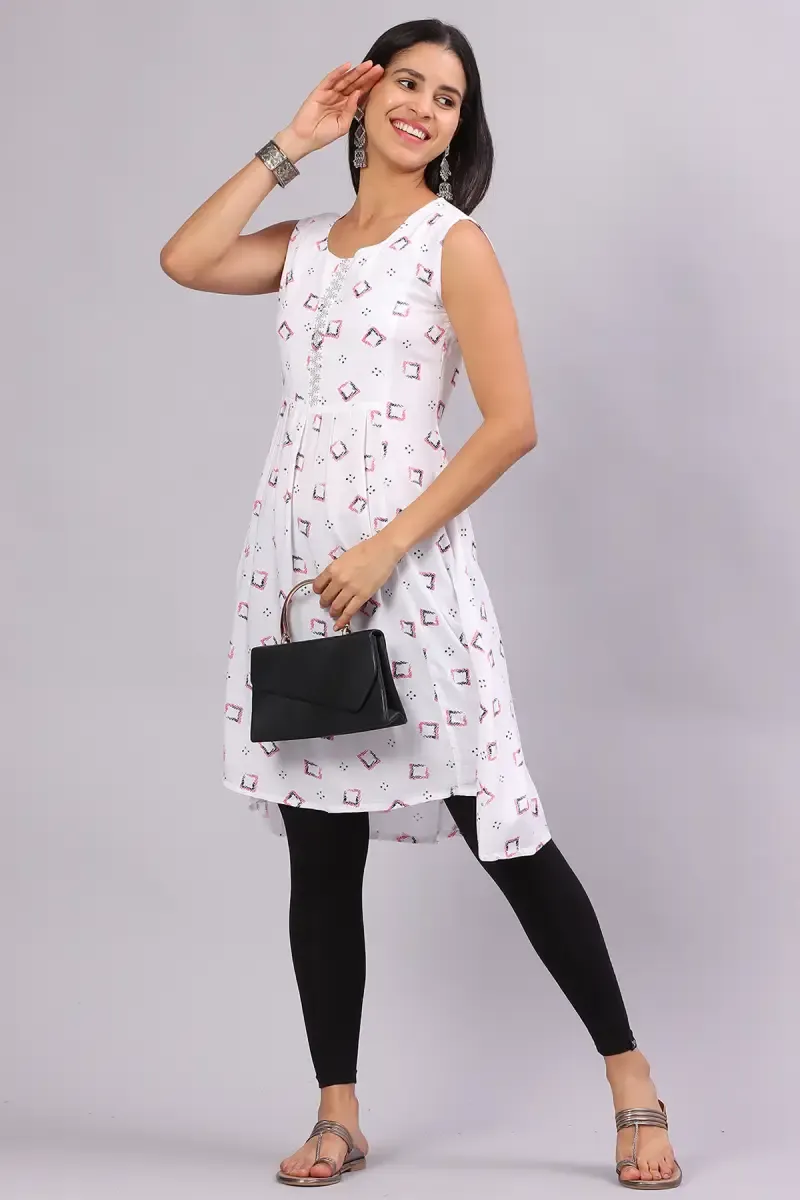 Cotton Blend Printed Kurti for Women