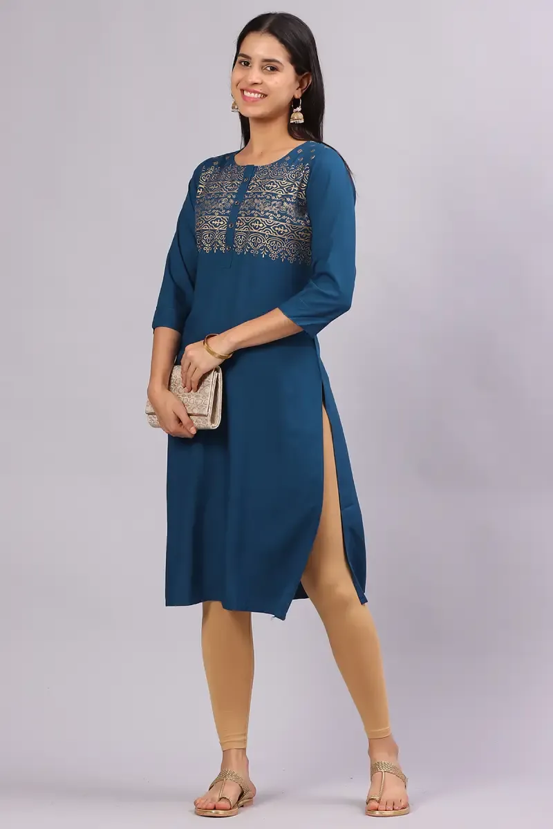 Cotton Blend Printed Kurti for Women 016955XXLTEA