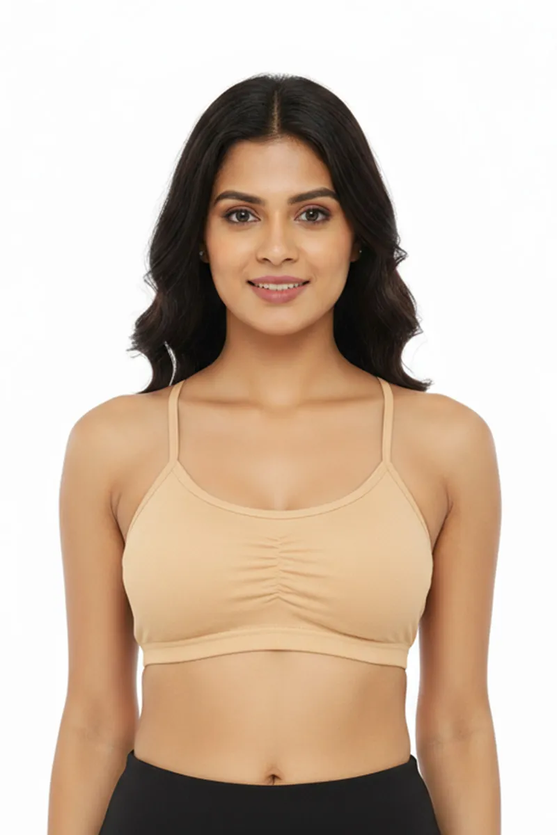 Cotton Blend Padded Sports Bra for Women
