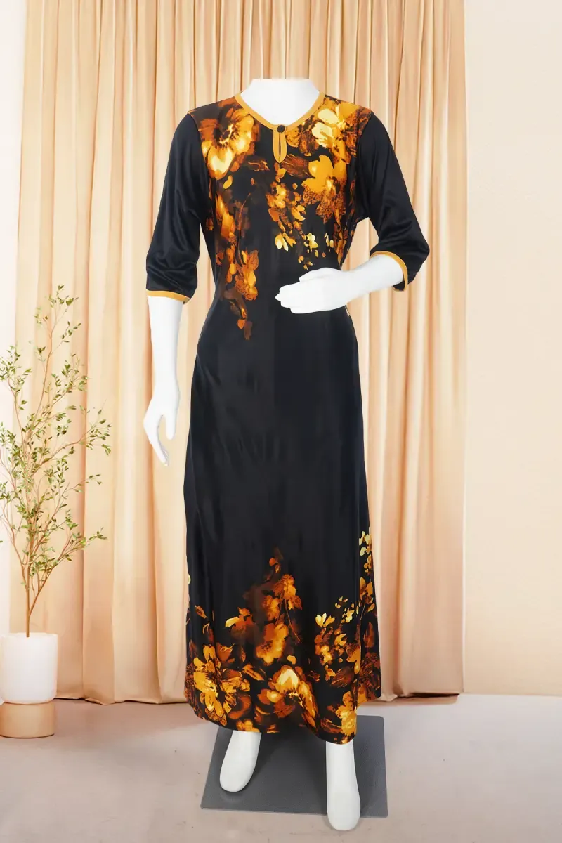 Polyester Floral Printed Nighty for Women 017039BROXL