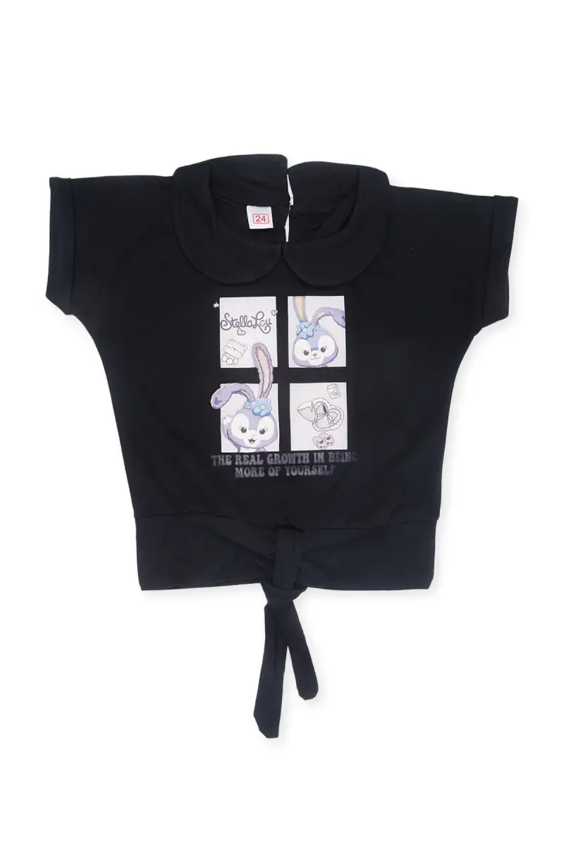 Girl's Corduroy Printed Crop Top
