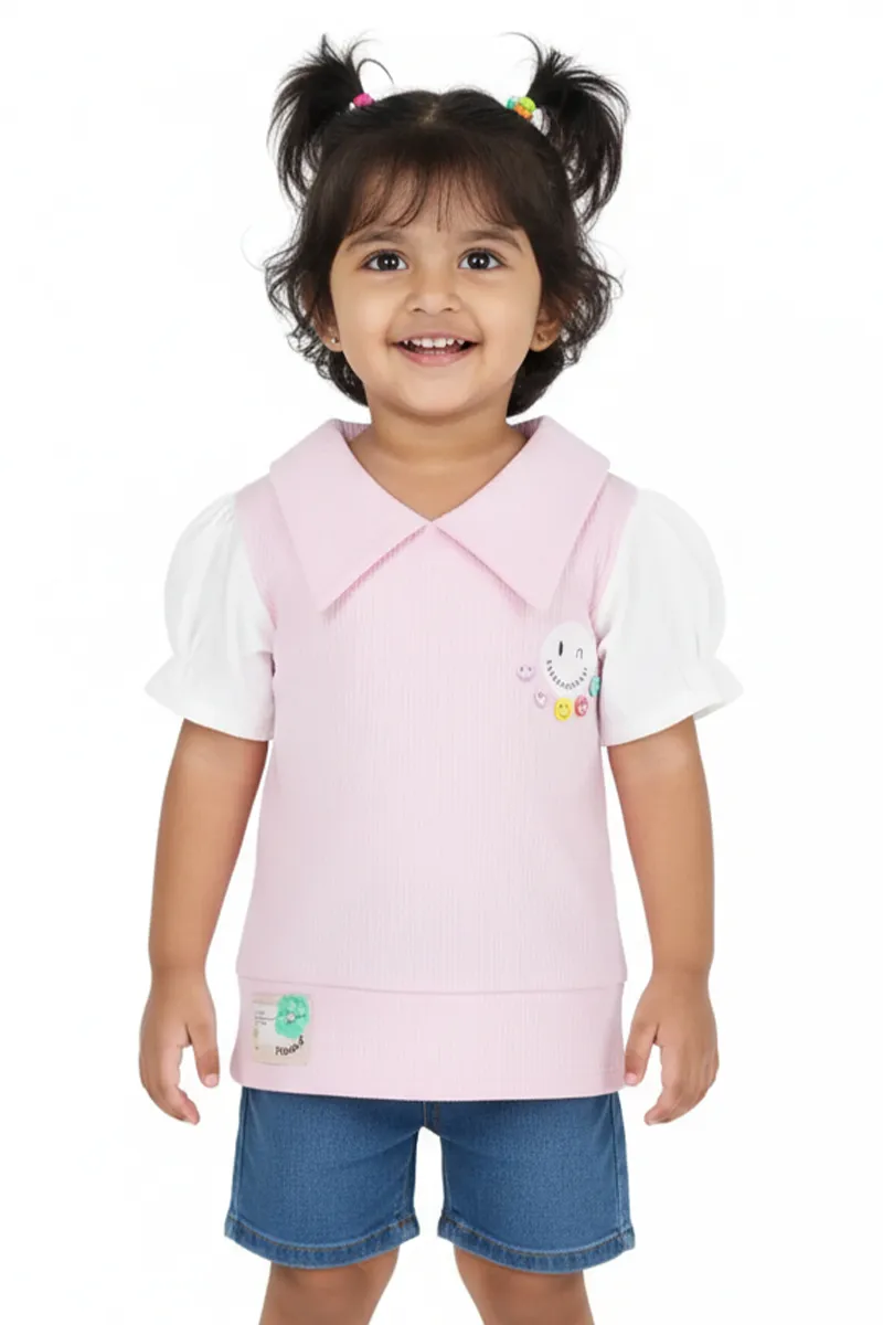 Girl's Corduroy Solid Top (1 - 4 Yrs) 01706612YRSBABPIN