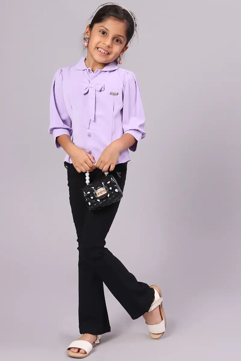 Girl's Polyester Solid Top (1 - 4 Yrs) 01706734YRSLAV