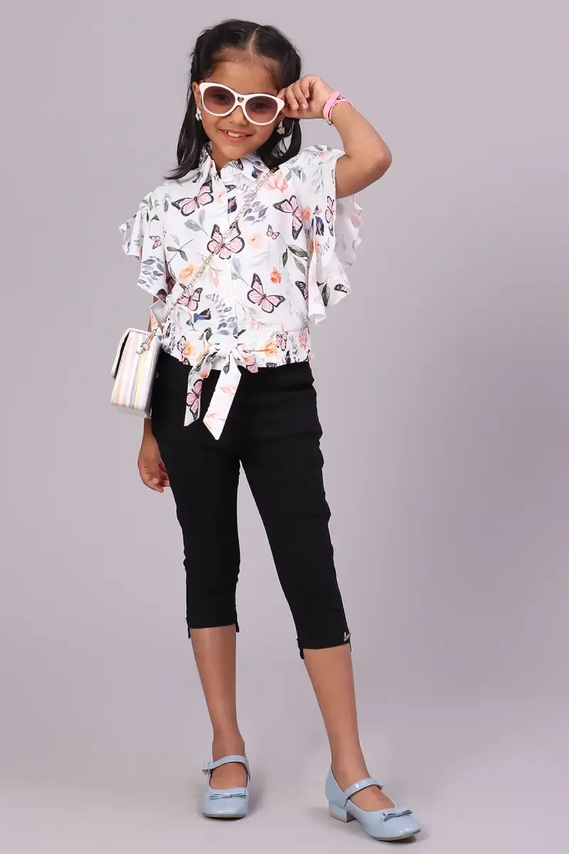 Girl's Polyester Printed Top (1 - 4 Yrs) 01706934YRSWHI
