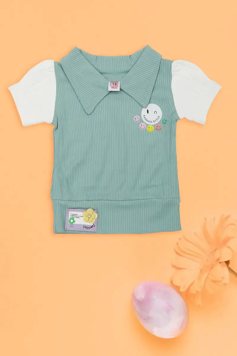 Corduroy Tops for Just Born Baby Girl 017086GRE612