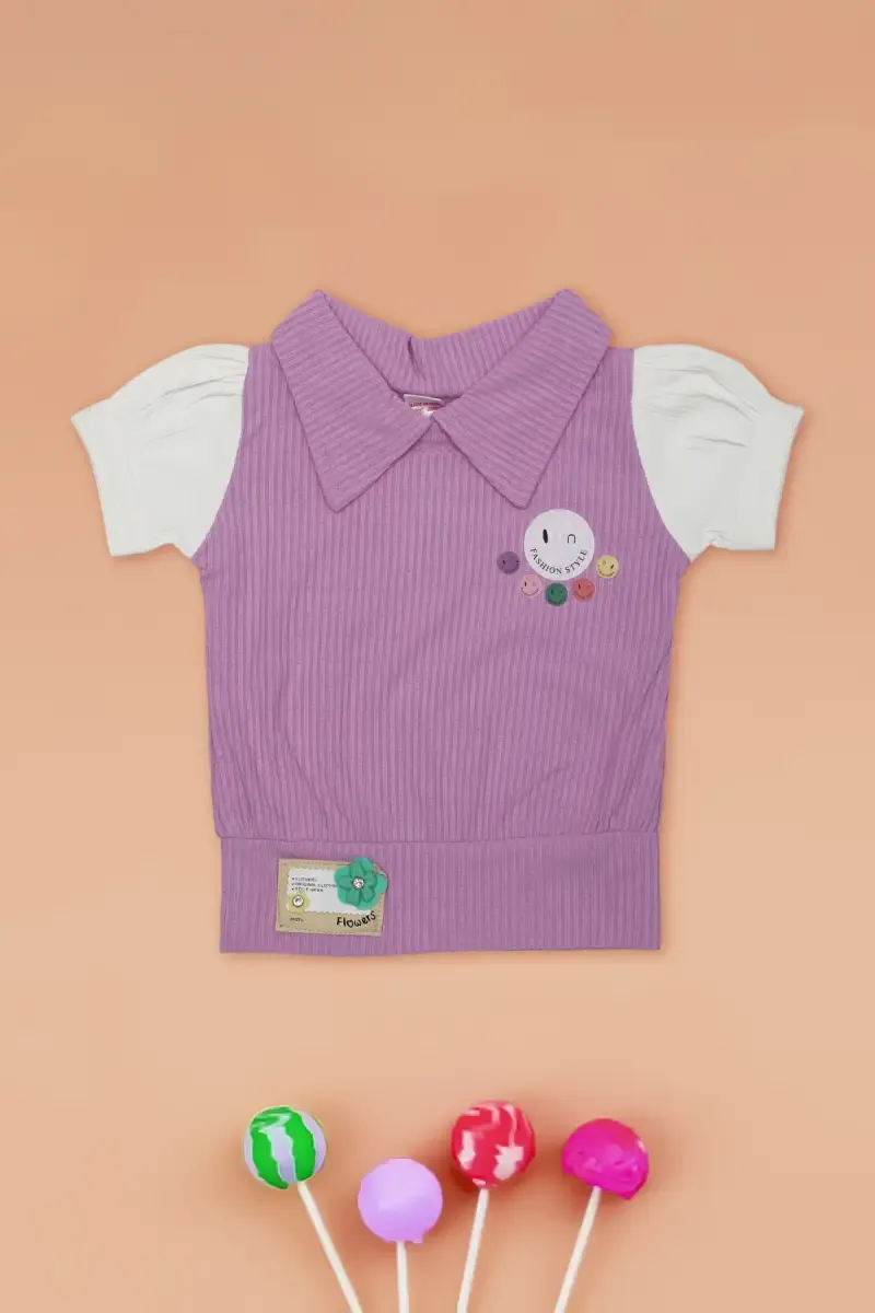 Corduroy Tops for Just Born Baby Girl 017086LAV612