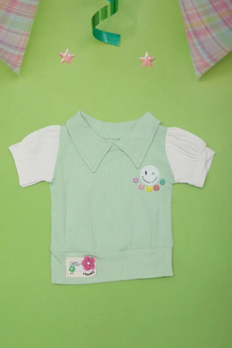 Corduroy Tops for Just Born Baby Girl 017086LIGGRE612