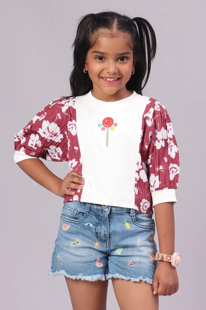 Girl's Corduroy Printed Top (1 - 4 Yrs) 01711723YRSMAU