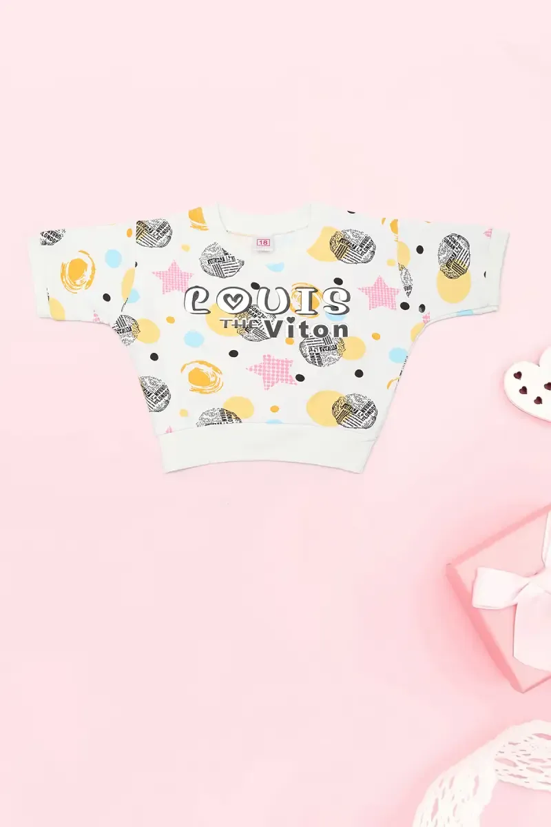 Just Born Baby Girl's Printed Tops 017122YEL612