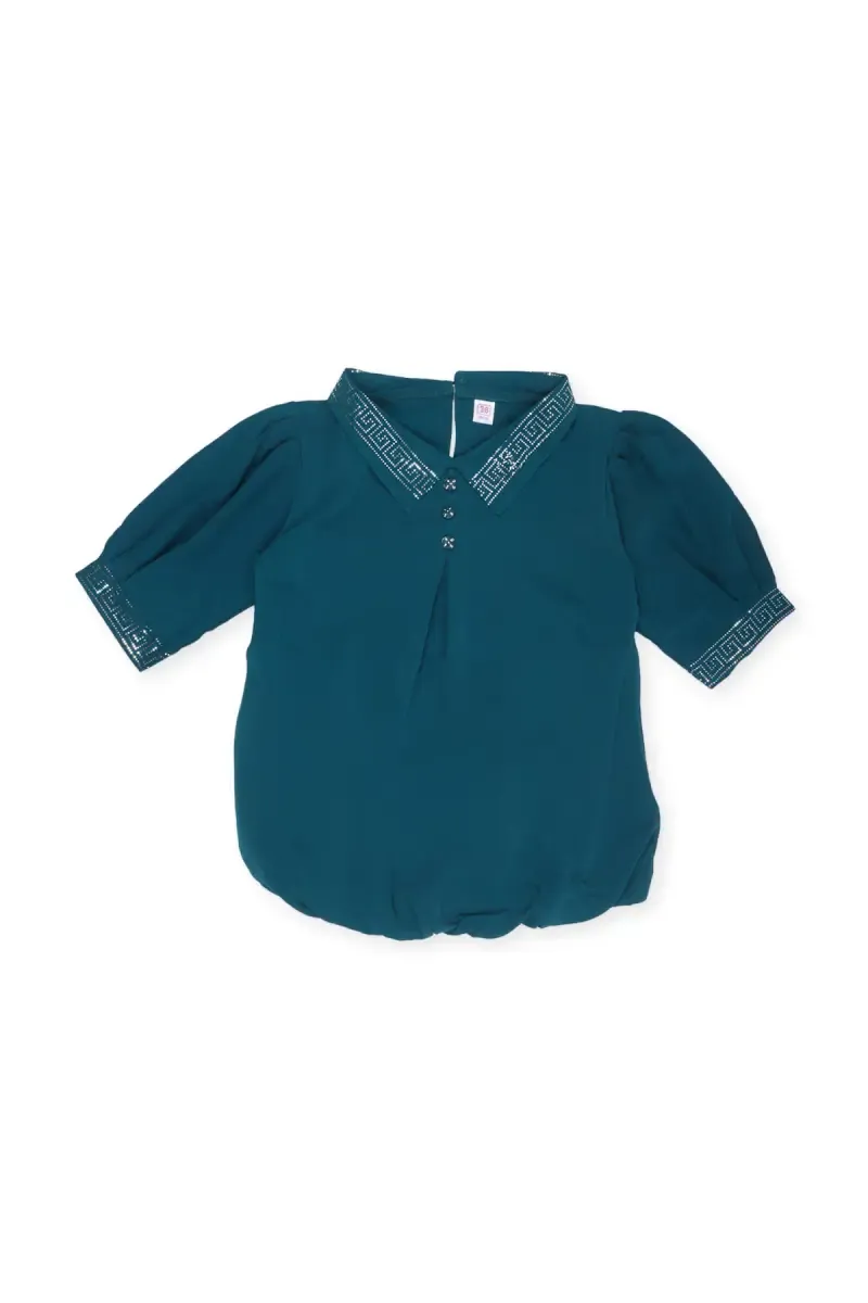 Girl's Georgette Solid Peplum Tops(5 - 17 Yrs) 01713156YRSTEA