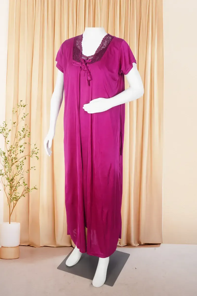 Nighty Dress Satin Sleepwear And Robes For Women Buy Polyester Solid Nighty With Robe For Women Nighty Online At Best Prices – Annachy