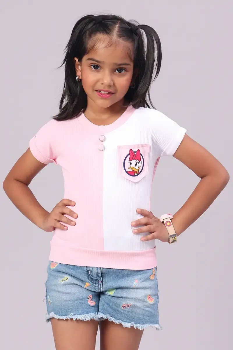 Girl's Corduroy Solid Top (1 - 4 Yrs) 01718723YRSBABPIN