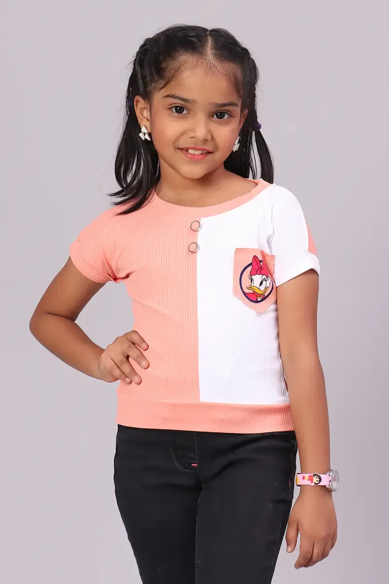 Girl's Corduroy Solid Top (1 - 4 Yrs) 01718723YRSPEA