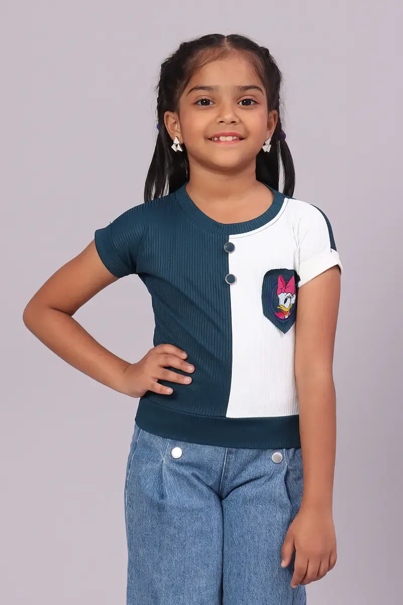 Girl's Corduroy Solid Top (1 - 4 Yrs) 01718734YRSTEA