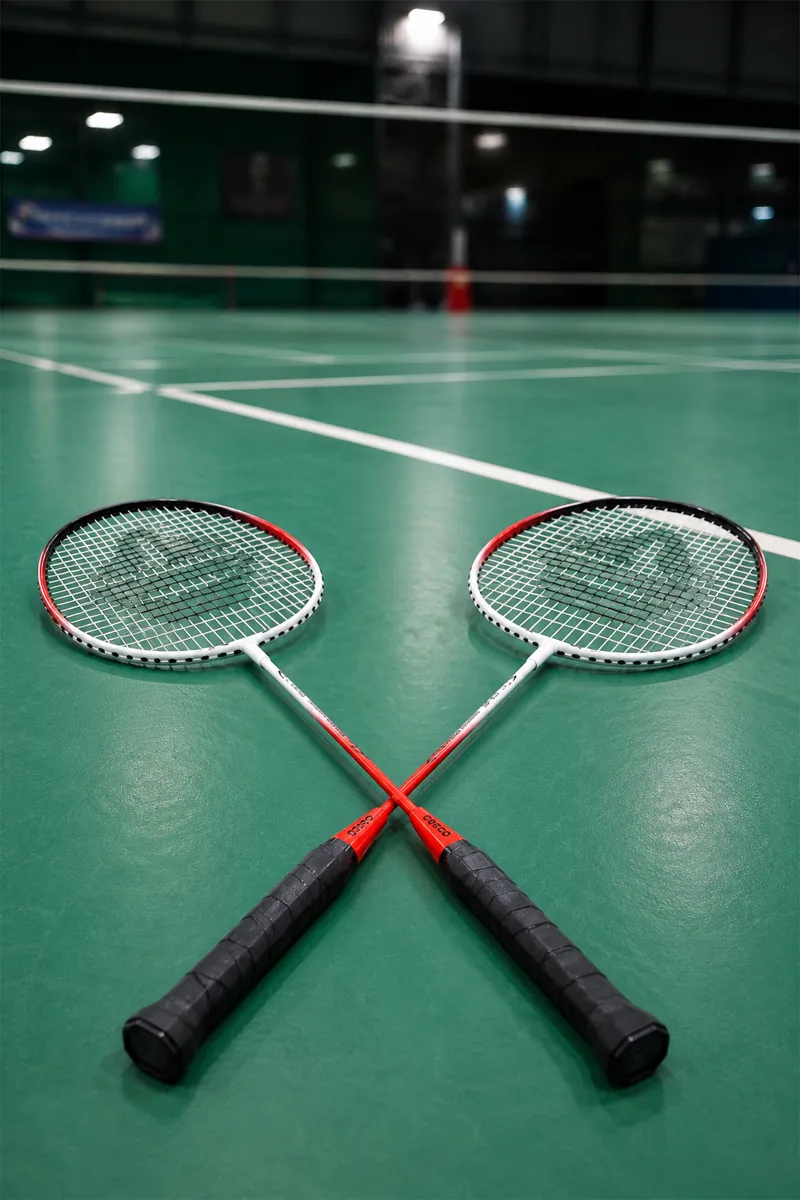 Cosco Twin Racquet  With Cover - (Red, Pack Of 2)